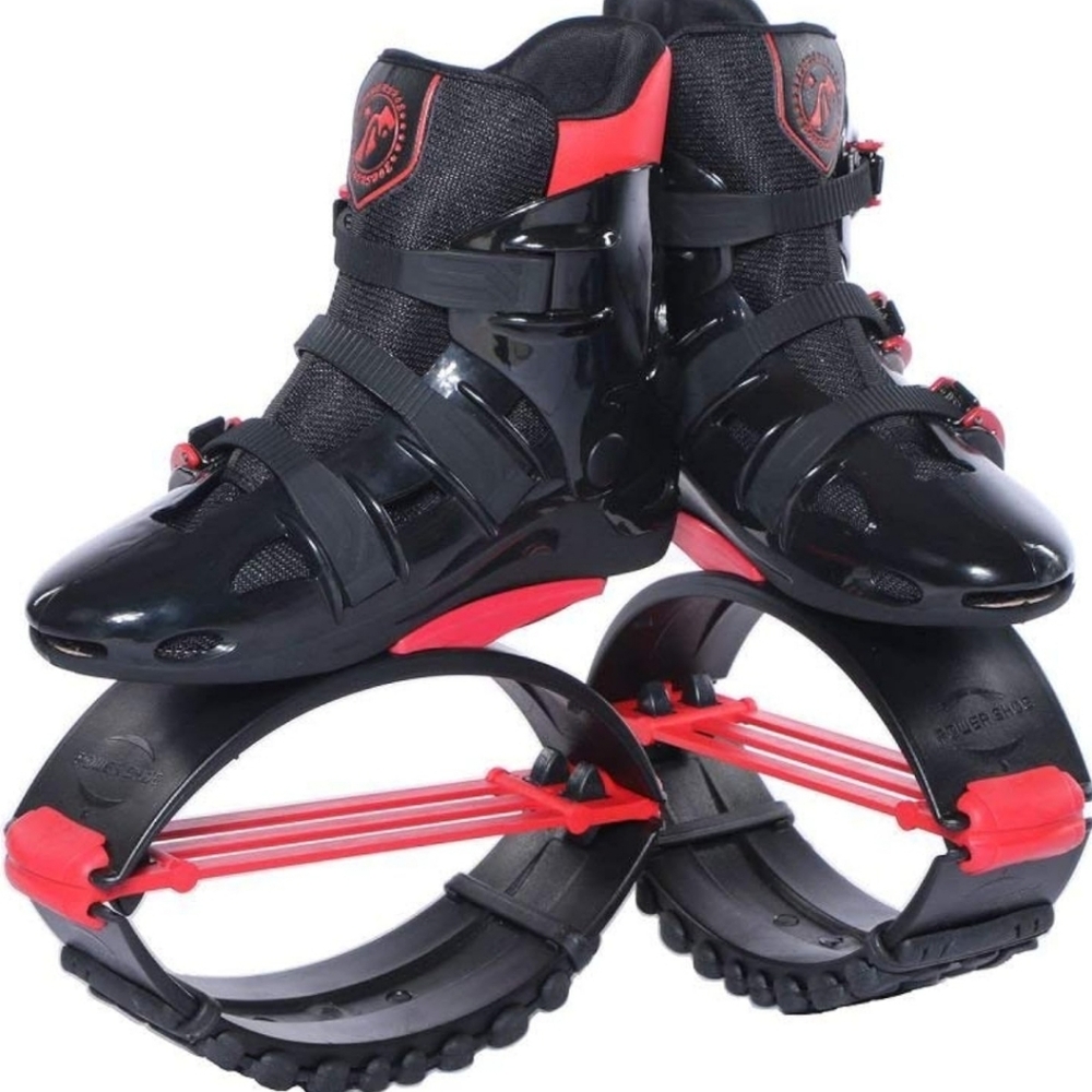 High-Top Black and Red Athletic Shoes with Unique Spring Sole - Picture 10 of 10